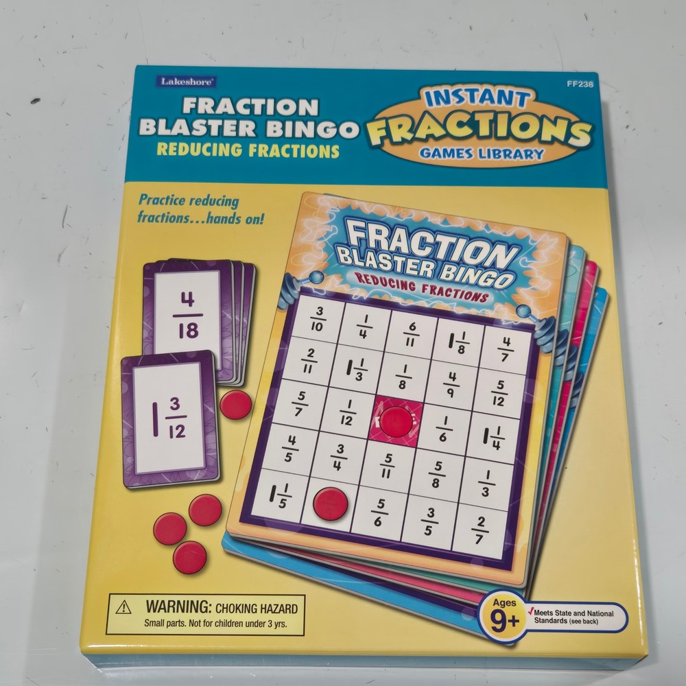 Lakeshore Fraction Blaster Bingo Reducing Fractions Game FF238 Math Library